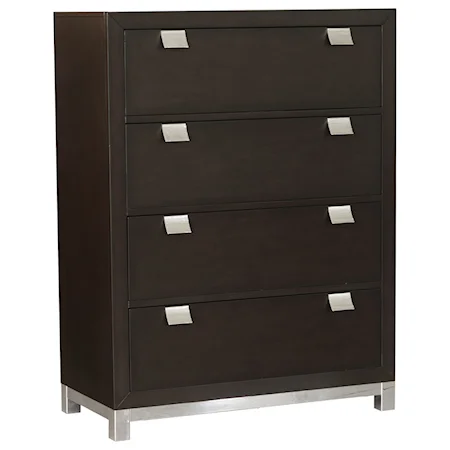 Contemporary Drawer Chest with Metal Accents